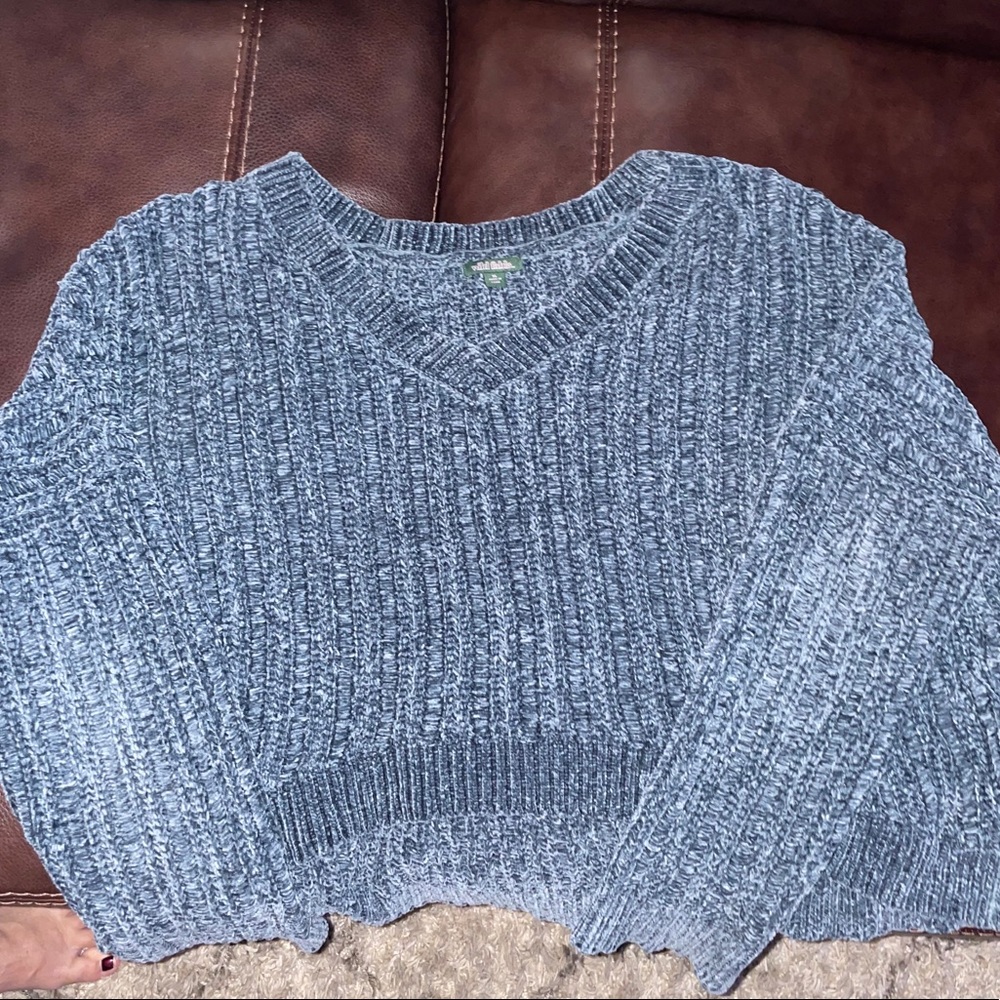 velvet cropped sweater